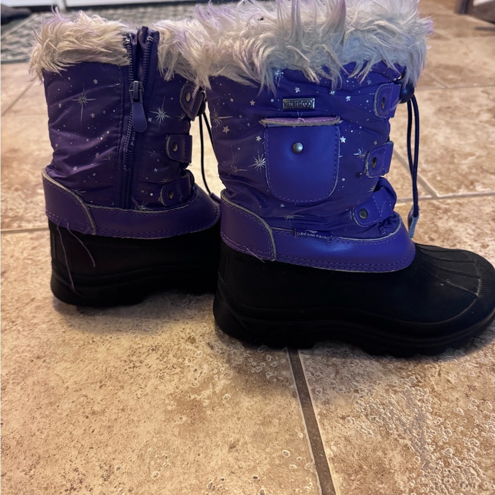 Purple and Black Kids Snow Boots